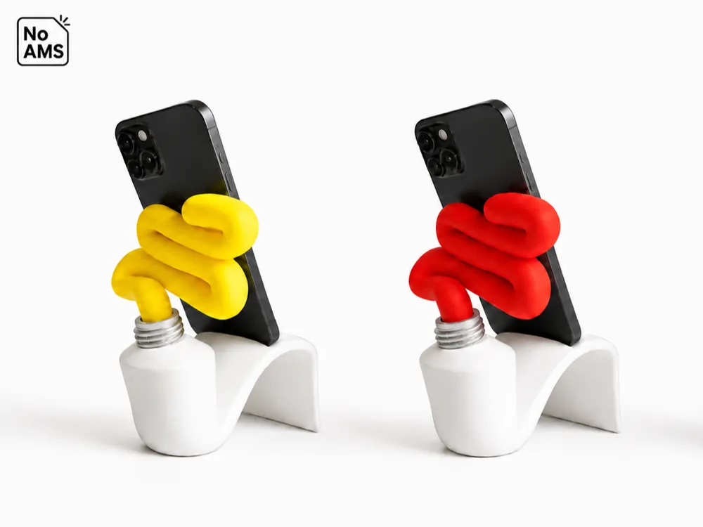 Soporte para celular: Paint Press Phone Stand. Referencia del modelo original.