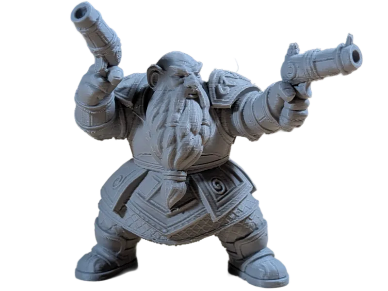 DnD Dwarf Male Duelist with Dual Pistols