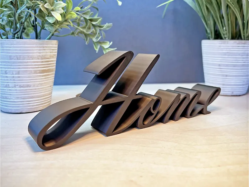 Decorative 3D-Printed "Home" Sign
