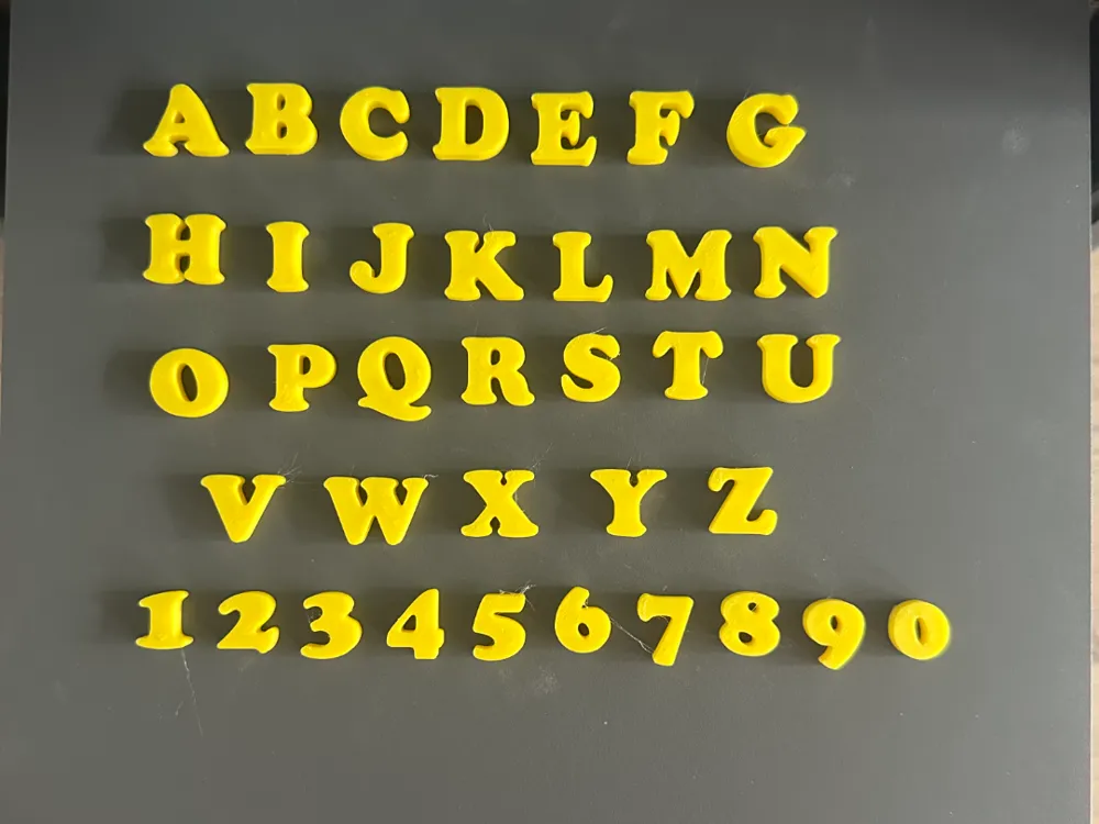 ABC Alphabet Cooper Black style letters and number - Free 3D Print