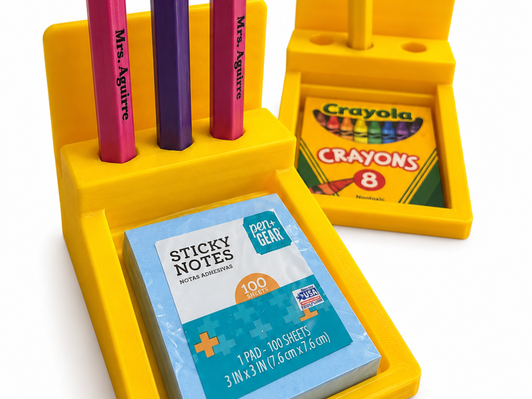 Jumbo Pen holder and sticky note desk organizer - 1