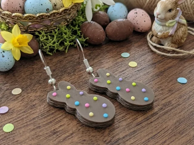 "Cosmic" Bunny Brownie Earrings