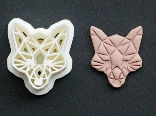Geometric Fox Polymer Clay Cutter Earring Necklace