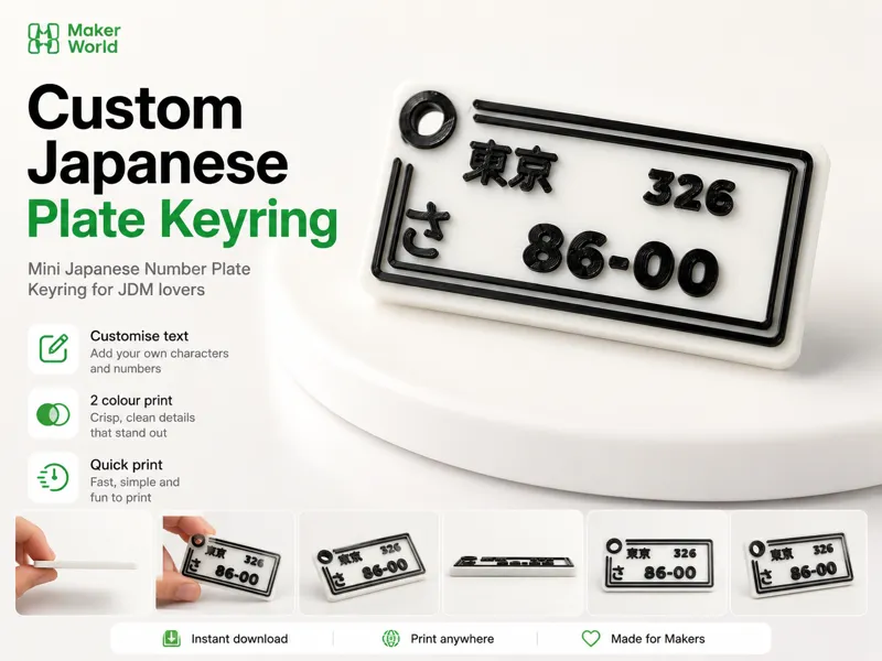 Custom Japanese Plate Keyring  Classic