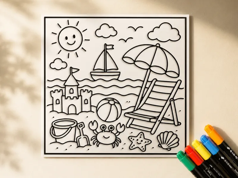 Beach Coloring Page