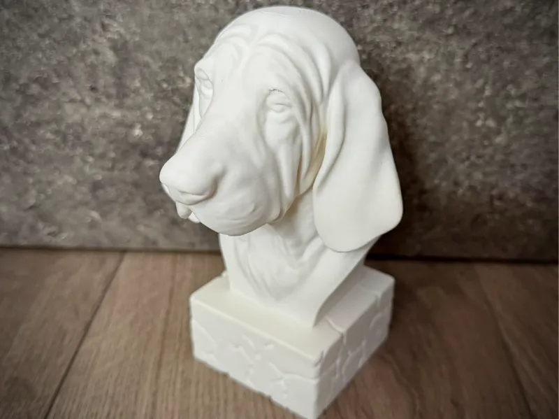 Bloodhound Realistic Dog Bust Detailed