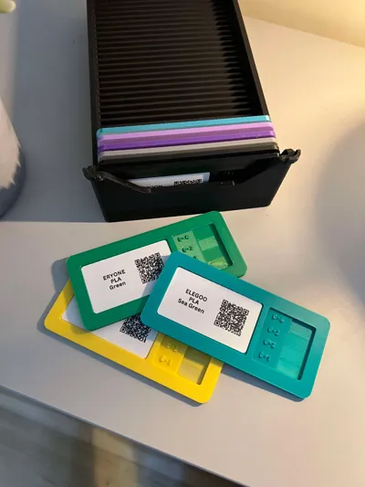 Material Sampling Card Filament Sample Card & Organiser (Stackable) by SirSnave - MakerWorld