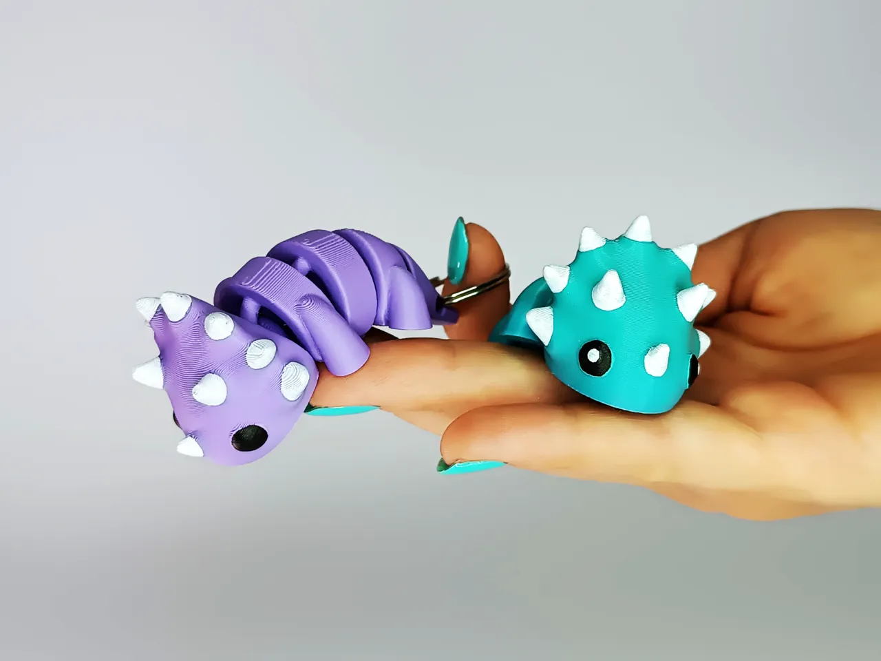 Cute Flexi Pets Triceratops (Keychain & Magnet) view 3