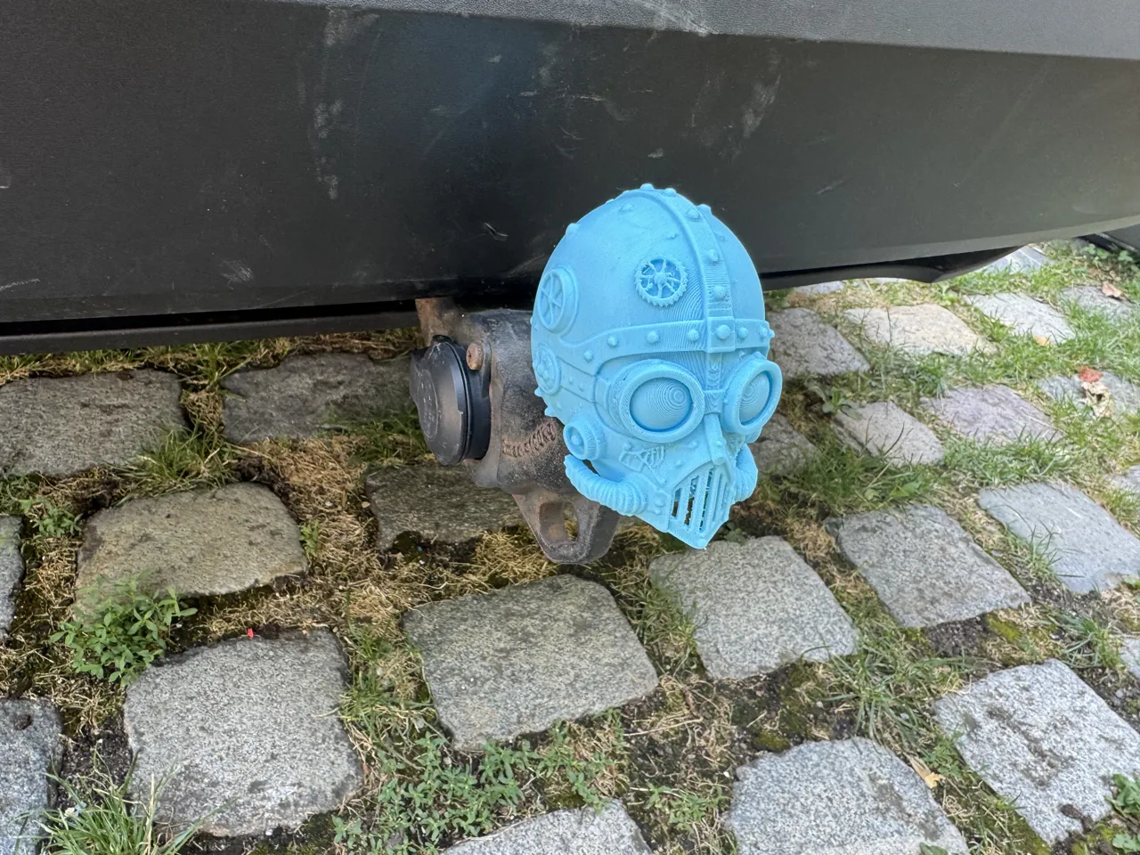 Steampunk Cyborg Mask Tow Hitch Cover view 3