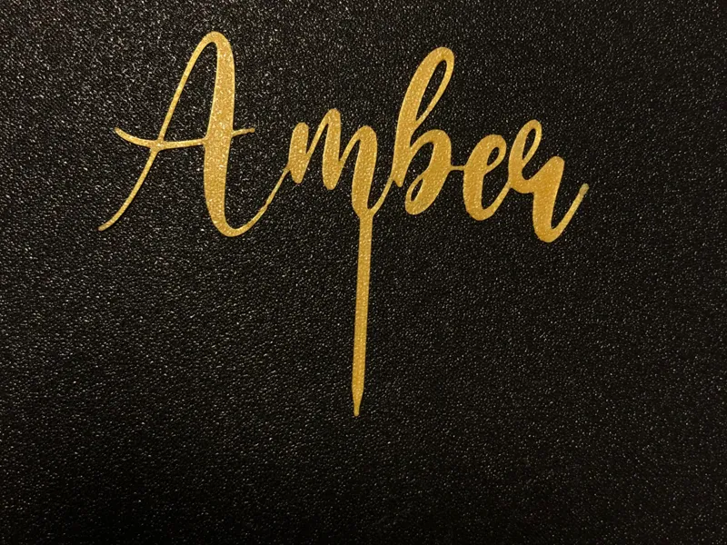 Cake topper name "Amber"