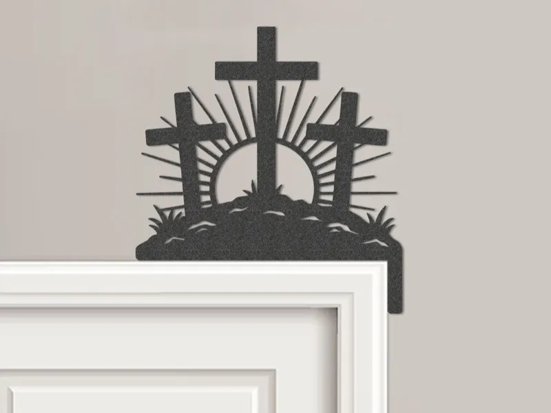 Calvary Crosses Door Corner Topper
