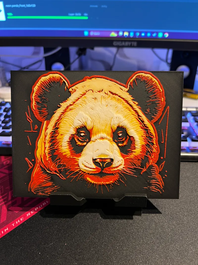 Neon Panda - Hueforge