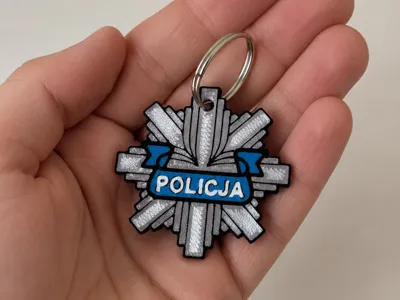 Polish Police Badge Keychain