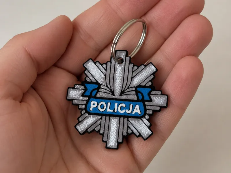Polish Police Badge Keychain