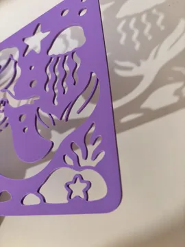Modelo para impresión 3D: Meerjungfrauen Stencil Malschablone — vista de referencia 5