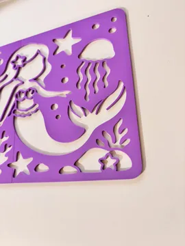 Modelo para impresión 3D: Meerjungfrauen Stencil Malschablone — vista de referencia 4