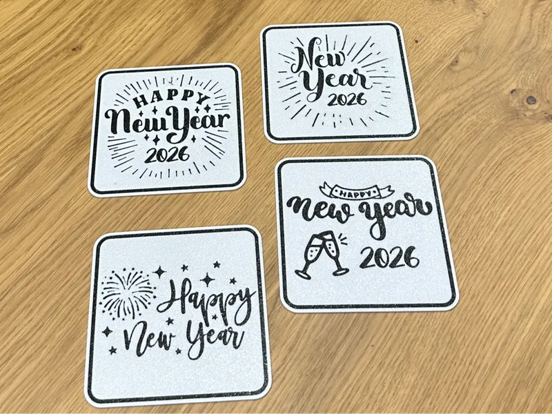 New Year's Eve party coasters square