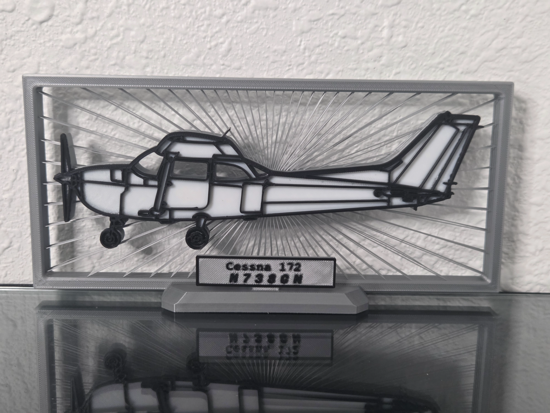Cessna 172 Customizable Desk Display String Art 3D model
