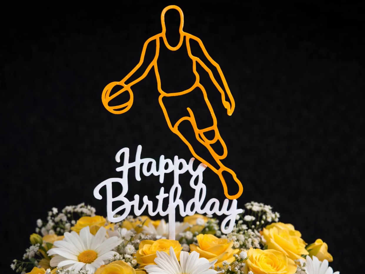 Basketball Player Happy Birthday  Topper