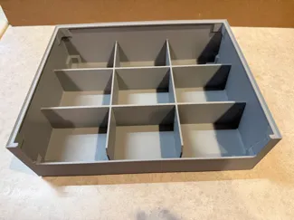 Large Bin 250x200x75mm  with 9 slots label recess 