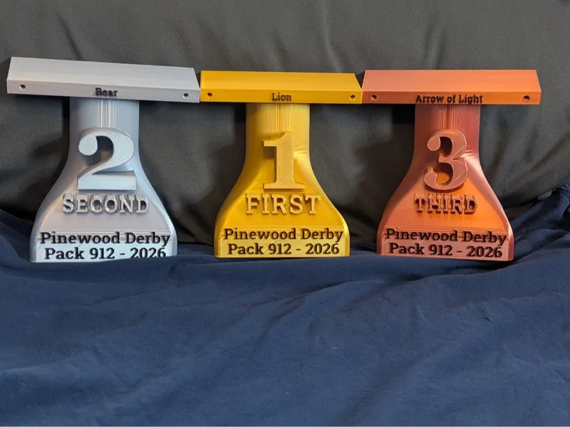 Pinewood Derby Place Trophies