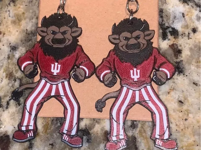 IU Bison Mascot Earrings