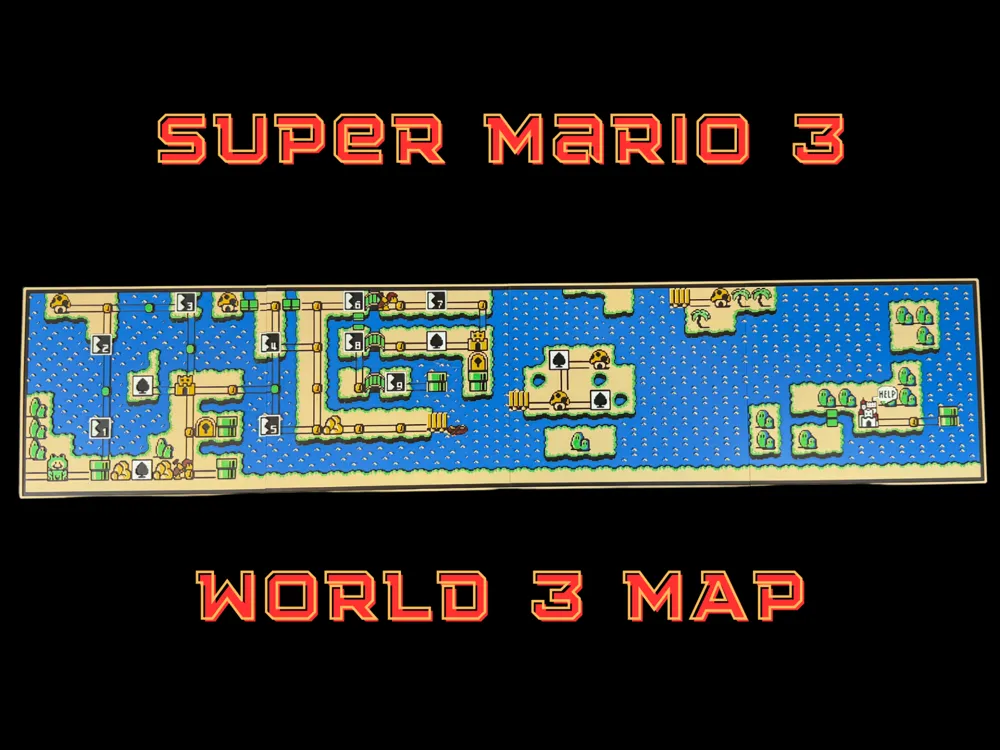 Super Mario 3 - World 3 Map - Multi-Panel 225x200