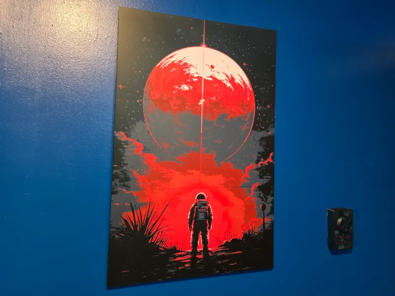 Astronaut Moon Hueforge Multipart Wall Art