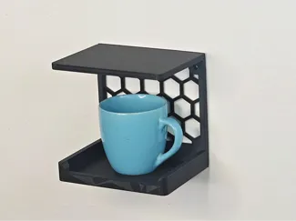 Coffee Mug Shelf Wall Mount Table Stand