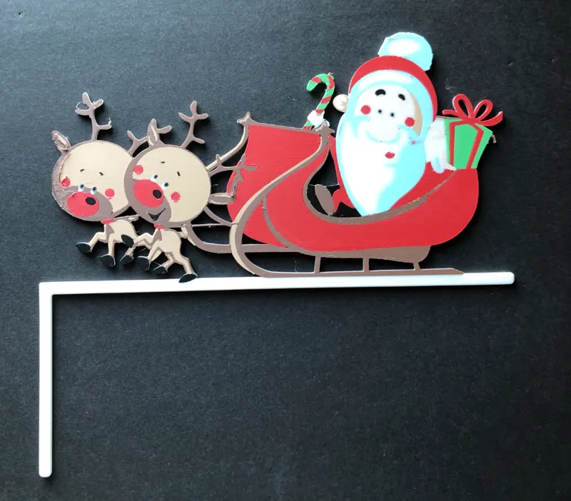 Santa Sleigh corn decoration