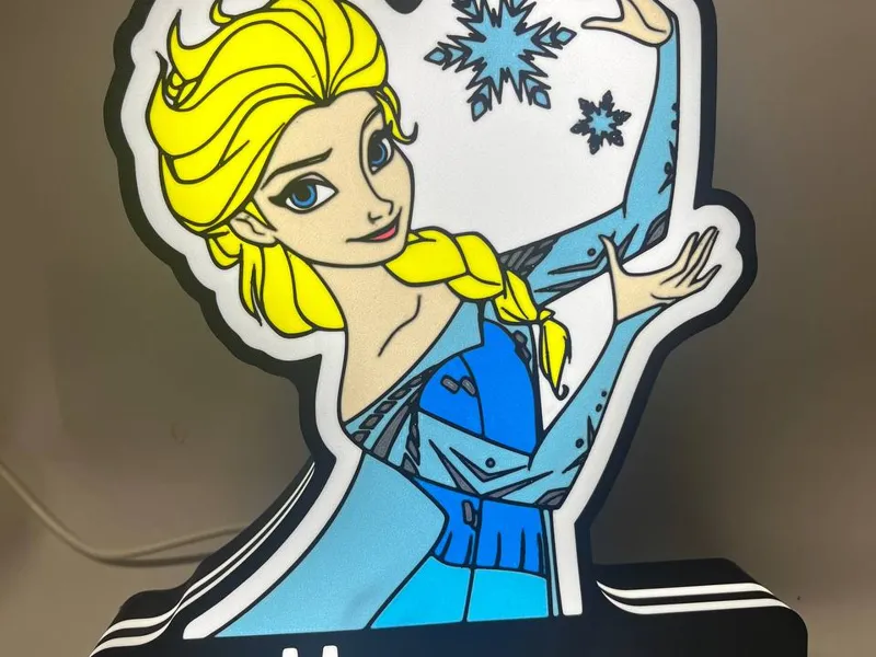LightBox, Lampada Elsa con Nome personalizzabile.