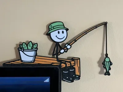 Stick Man - fisherman - door corner decor