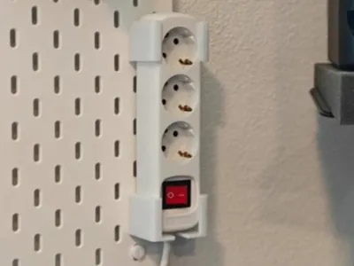Vertical Power Strip Holder IKEA Skadis