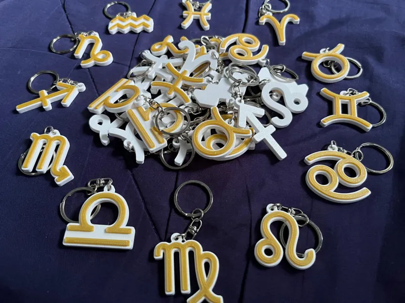 12 Zodiac Keychains