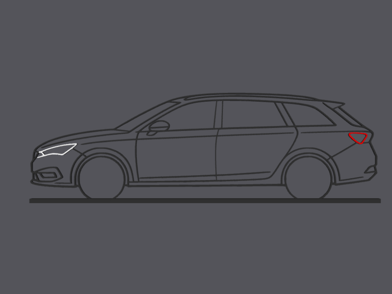 Cupra Leon Sportstourer – Side Profile Line Art