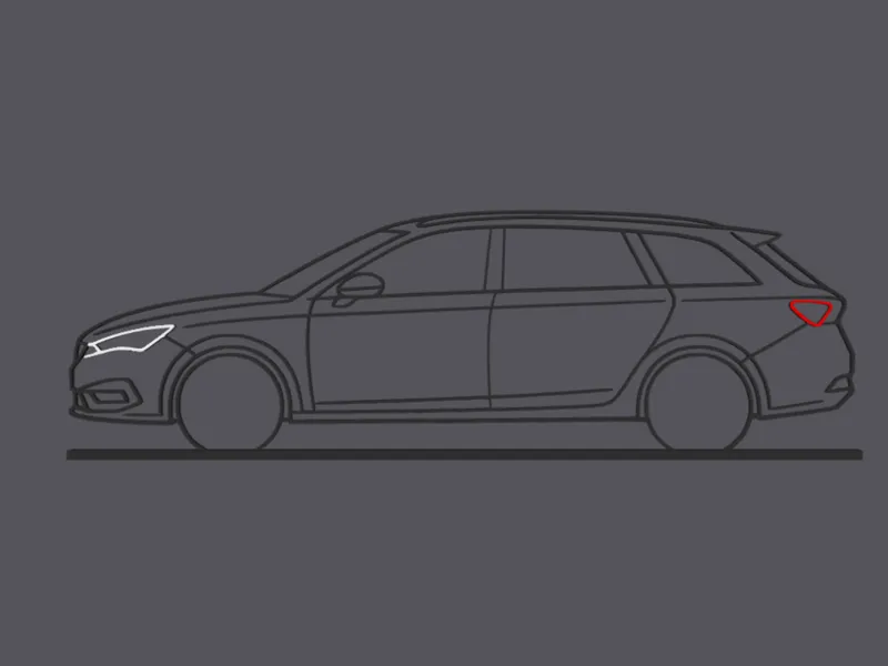 Cupra Leon Sportstourer – Side Profile Line Art