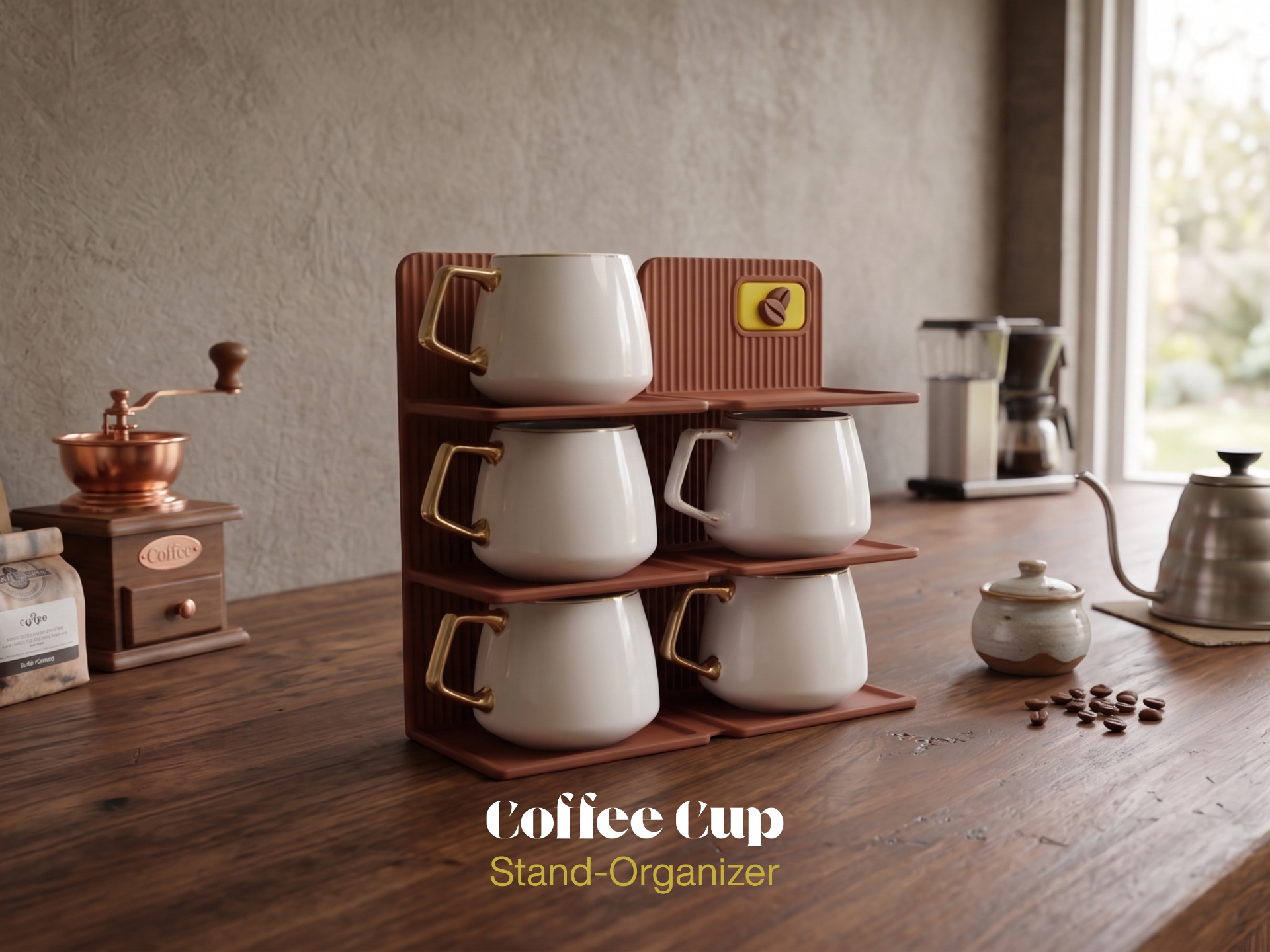 Coffee Cup Stand-Organizer 3D model