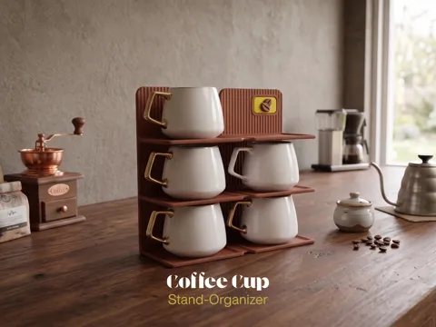 Organizador: Coffee Cup Stand-Organizer — referencia de MakerWorld