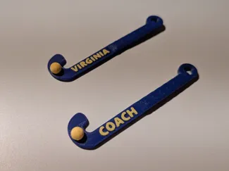 Field Hockey Stick Keychain Fast print less waste