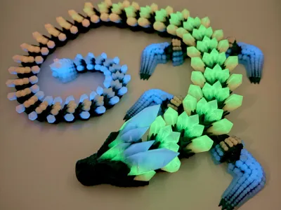 Articulated Glow-in-the-dark Diamond Dragon