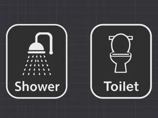 Shower & Toilet Door Sign