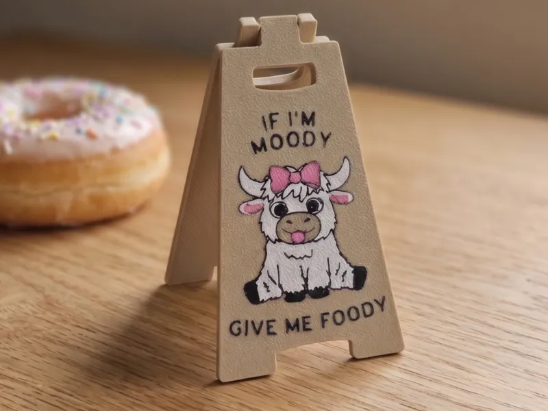 If I'm Moody Give Me Foody Desk Sign