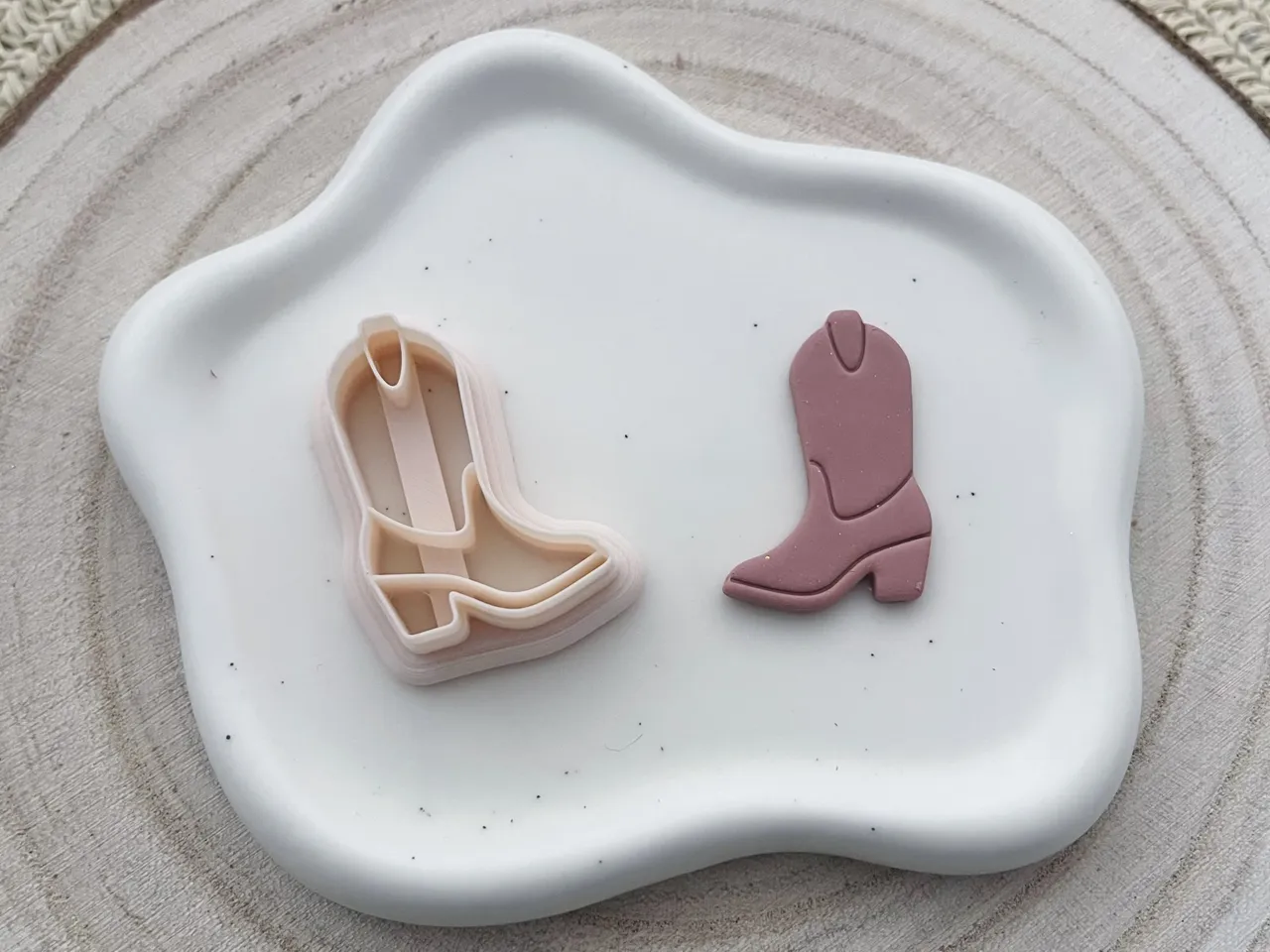 Cowboy Boot Polymer Clay Earrings Cutter view 2