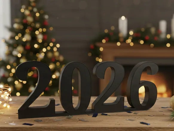 Stilvolle 2026 Neujahrs-Deko