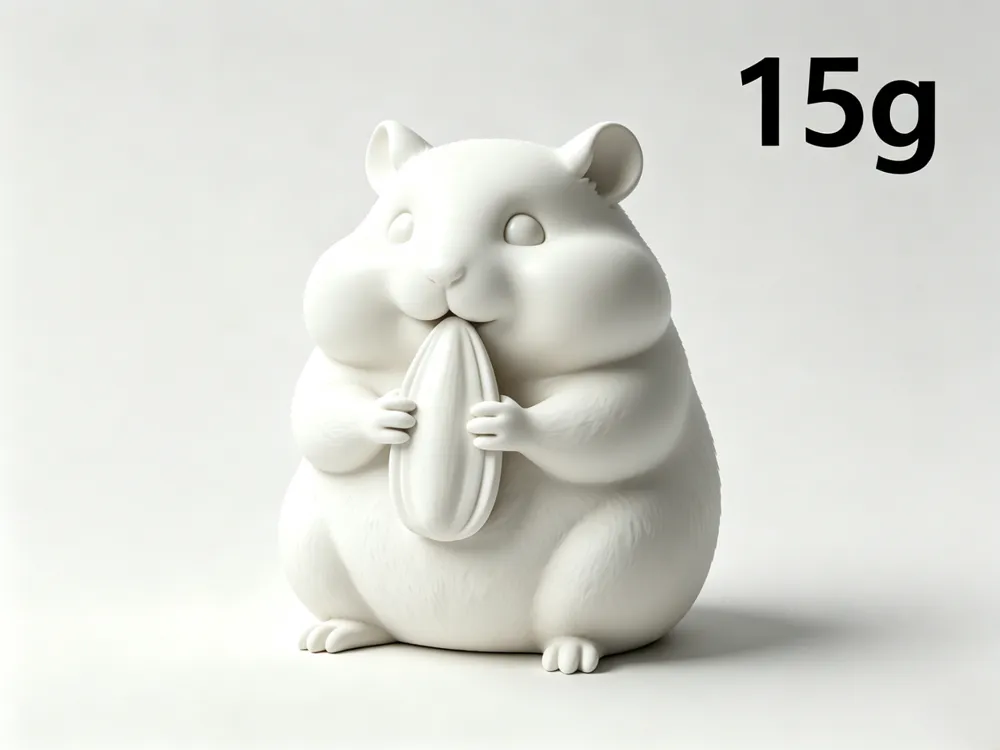 Soporte: Hamster standing with a sunflower seed. Referencia del modelo original.