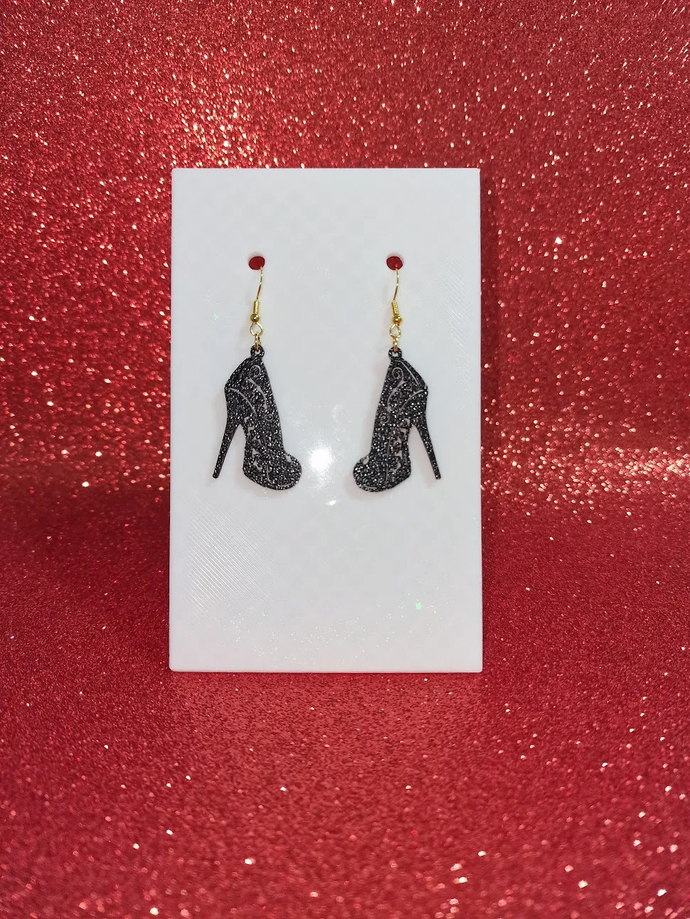 Woman shoes earrings view 2
