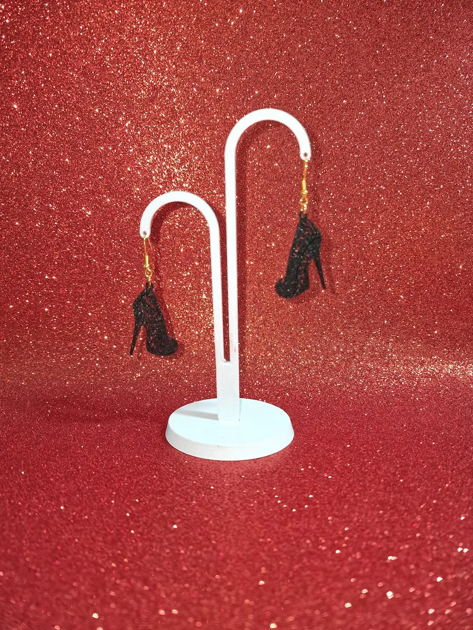 Woman shoes earrings view 3