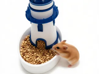 (全拆件无AMS)珠江圣托里尼风格灯塔仓鼠小猫宠物自动喂食器造景摆件