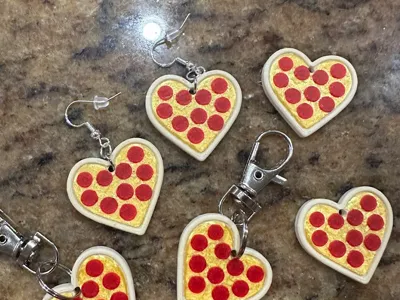 Pizza Heart Charms