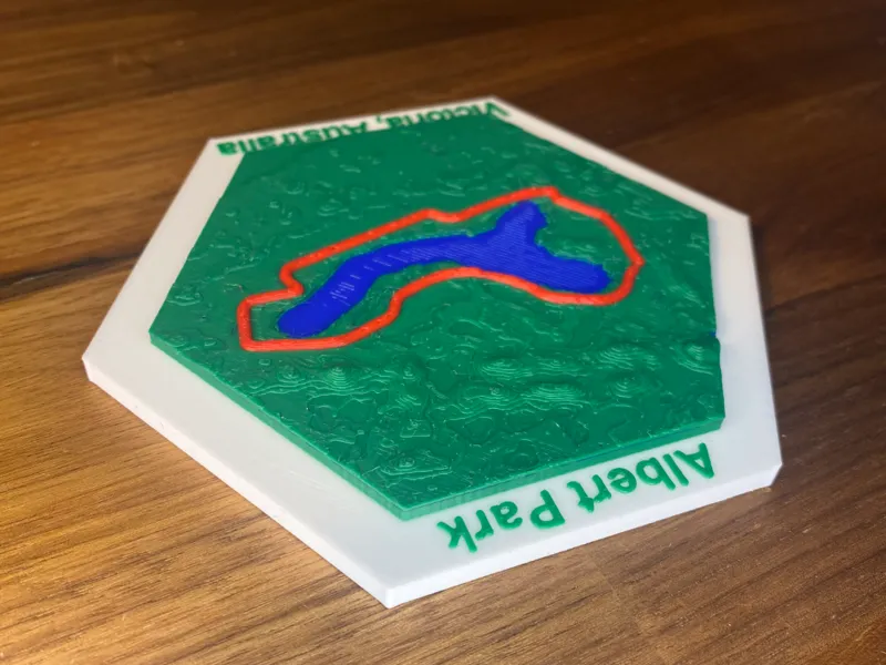 Albert Park Mini Track F1 Topographic Race Map